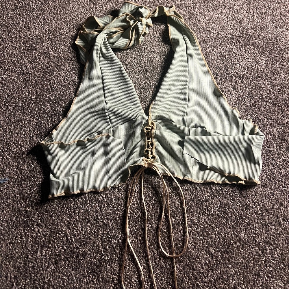 green and gold fairy crop top